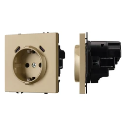 Фото #1 товара Механизм розетки с USB зарядкой SCT-NOBE-MUCC-SFPL-GD (230V, 16A) (Arlight, -)