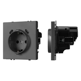 Фото #1 товара Механизм розетки с USB зарядкой SCT-NOBE-MUCC-SFPL-GR (230V, 16A) (Arlight, -)
