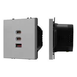 Фото #1 товара Механизм розетки с быстрой USB зарядкой SCT-NOBE-MUACC-SFPL-FC-IS (65W, QC3) (Arlight, -)