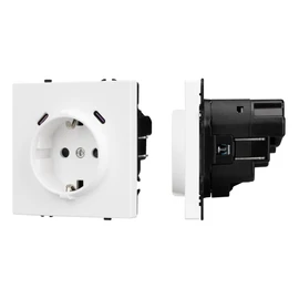Фото #1 товара ARL NOBE Розетка зк со шторками с USB тип C+С софт-тач белый кварц SCT-MUCC-SFPL-WH (250V, 16A) (Arlight, -)