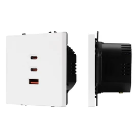 Фото #1 товара ARL NOBE USB Розетка тип А+С+С софт-тач белый кварц SCT-MUACC-SFPL-FC-WH (65W, QC3) (Arlight, -)