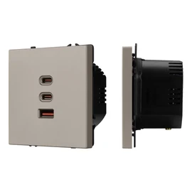 Фото #1 товара ARL NOBE USB Розетка тип А+С+С софт-тач кашемир SCT-MUACC-SFPL-FC-CA (65W, QC3) (Arlight, -)