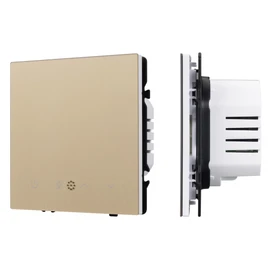 Фото #1 товара ARL NOBE Терморегулятор эл тёплый пол золотой песок SWT-MTE-PL-GD (95-240V, 16A, датч пола + возд) (Arlight, -)
