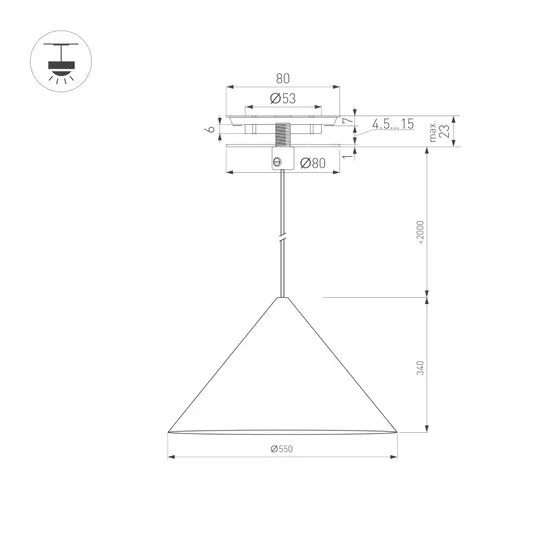 Фото #8 товара Светильник SP-MAKOTO-R550-14W Warm3000 (BK, 36 deg, 230V, TRIAC) (Arlight, IP20 Металл, 3 года)