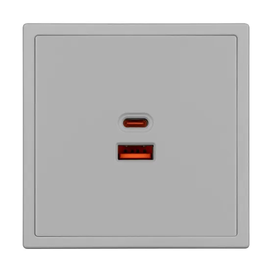 Фото #4 товара Механизм розетки с быстрой USB зарядкой SCT-NOBE-MUAC-SFPL-FC-IS (65W, QC3) (Arlight, Никель)
