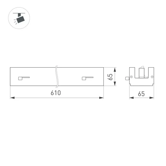 Фото #2 товара Светильник LGD-LUNGO-4TR-L600-20W-30W Warm3000 (Белый, двойной асимметричный 2х20 deg, 230V) (Arlight, IP20 Металл, 5 лет)