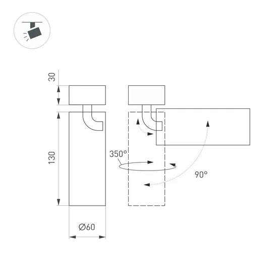 Фото #4 товара Светильник SP-GABI-SURFACE-FLAP-R60-12W Warm3000 (WH, 60 deg, 230V) (Arlight, IP40 Металл, 5 лет)