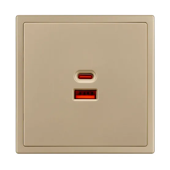 Фото #4 товара Механизм розетки с быстрой USB зарядкой SCT-NOBE-MUAC-SFPL-FC-GD (65W, QC3) (Arlight, Золотой песок)