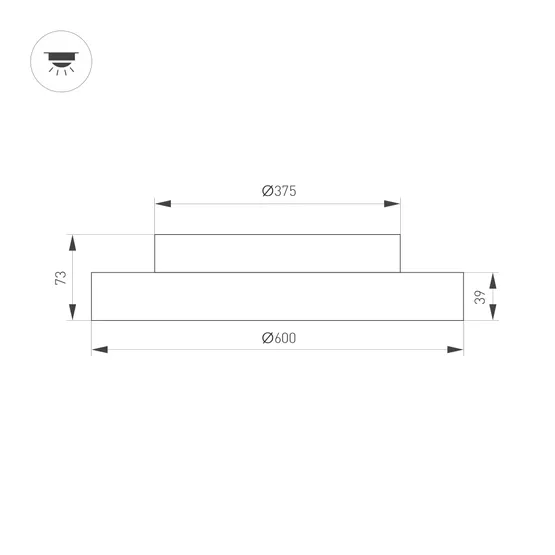 Фото #5 товара Светильник SP-ESTELY-R600-50W Warm3300-MIX (WH, 80 deg, 230V, TRIAC) (Arlight, IP20 Металл, 5 лет)