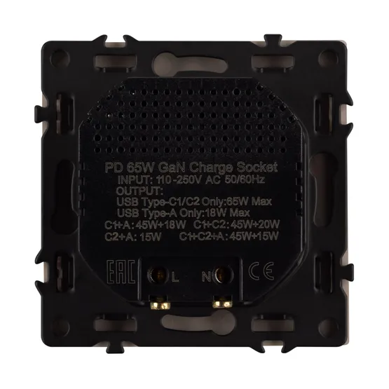 Фото #3 товара Механизм розетки с быстрой USB зарядкой SCT-NOBE-MUACC-SFPL-FC-CA (65W, QC3) (Arlight, -)