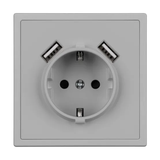 Фото #4 товара Механизм розетки с USB зарядкой SCT-NOBE-MUAA-SFPL-IS (230V, 16A)  (Arlight, Никель)