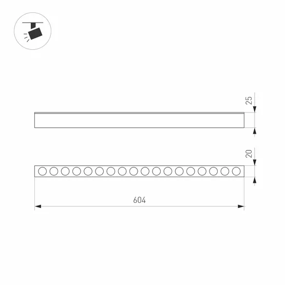 Фото #5 товара Светильник MAG-DOTS-25-L600-18W Warm3000 (BK, 30 deg, 24V, DALI) (Arlight, IP20 Металл, 5 лет)