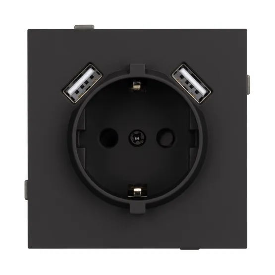 Фото #3 товара Механизм розетки с USB зарядкой SCT-TENDO-MUAA-SFPL-BK (230V, 16A) (Arlight, -)