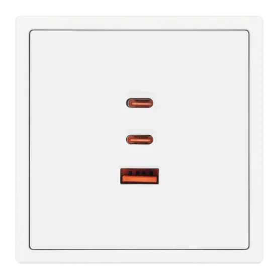Фото #4 товара Механизм розетки с быстрой USB зарядкой SCT-NOBE-MUACC-SFPL-FC-WH (65W, QC3) (Arlight, -)