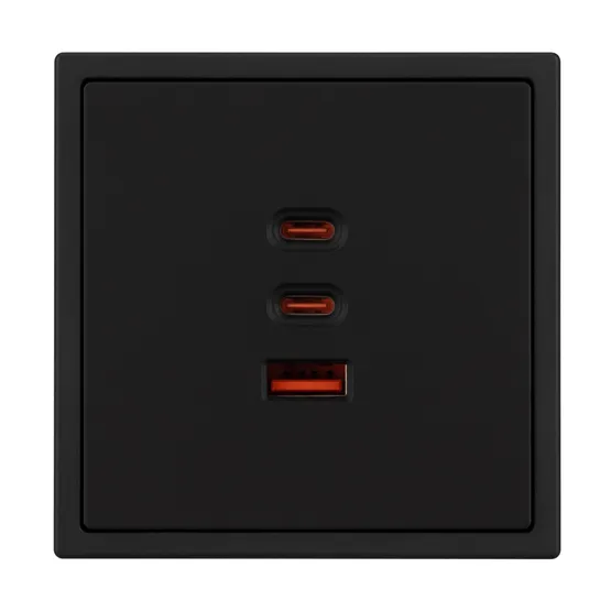 Фото #4 товара Механизм розетки с быстрой USB зарядкой SCT-NOBE-MUACC-SFPL-FC-BK (65W, QC3) (Arlight, -)