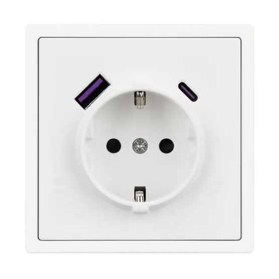 Фото #2 товара Механизм розетки с USB зарядкой SCT-NOBE-MUAC-SFPL-WH (230V, 16A) (Arlight, Белый кварц)