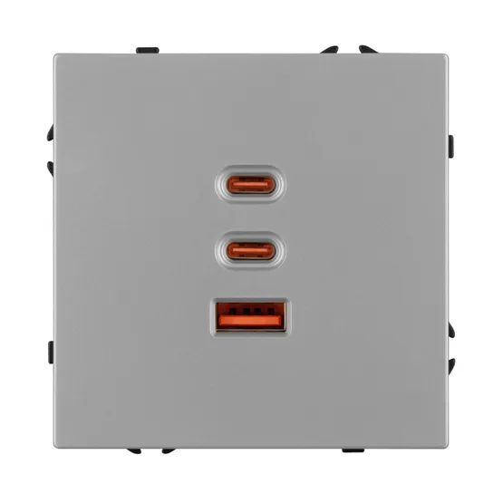 Фото #4 товара Механизм розетки с быстрой USB зарядкой SCT-NOBE-MUACC-SFPL-FC-IS (65W, QC3) (Arlight, -)