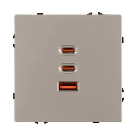 Фото #4 товара Механизм розетки с быстрой USB зарядкой SCT-NOBE-MUACC-SFPL-FC-CA (65W, QC3) (Arlight, -)