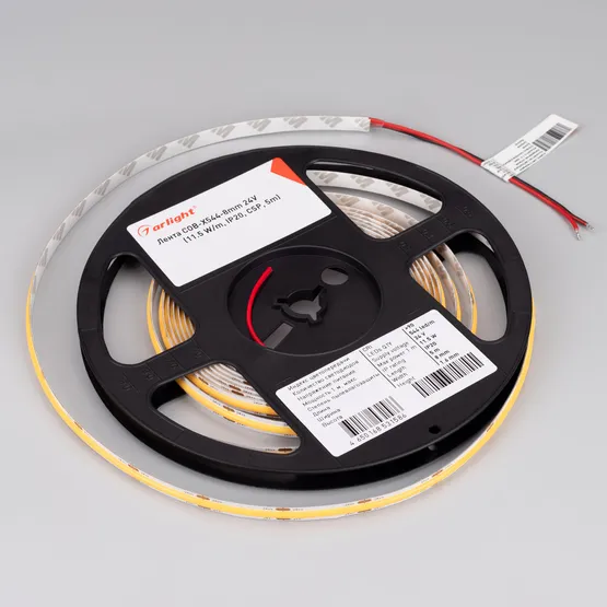 Фото #3 товара Светодиодная лента COB-X544-8mm 24V Warm2400 (11.5 W/m, IP20, 5m) (Arlight, -)