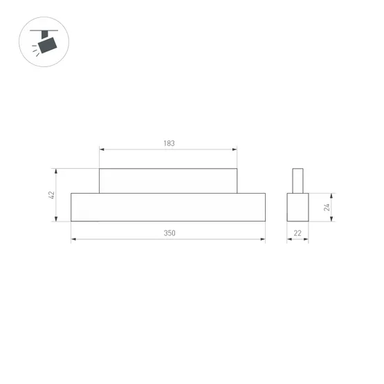 Фото #2 товара Светильник MAG-ORIENT-FLAT-L350-12W Warm3000 (WH, 100 deg, 48V) (Arlight, IP20 Металл, 5 лет)