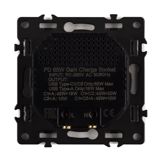 Фото #3 товара Механизм розетки с быстрой USB зарядкой SCT-NOBE-MUACC-SFPL-FC-WH (65W, QC3) (Arlight, -)