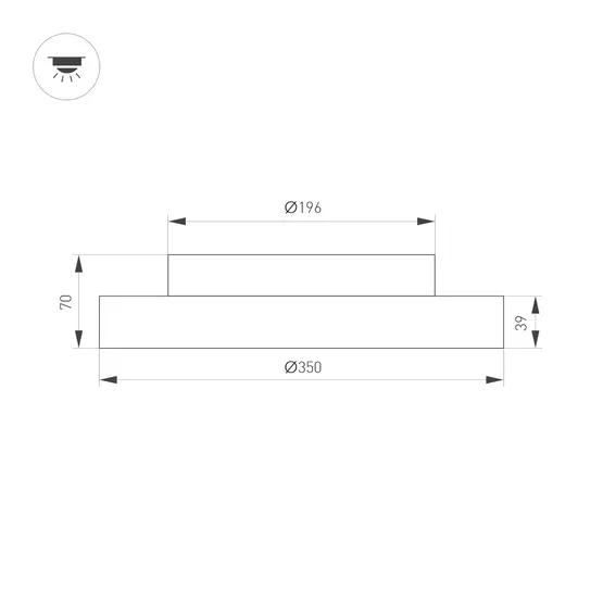 Фото #5 товара Светильник SP-ESTELY-R350-30W Warm3300-MIX (WH, 80 deg, 230V, TRIAC) (Arlight, IP20 Металл, 5 лет)