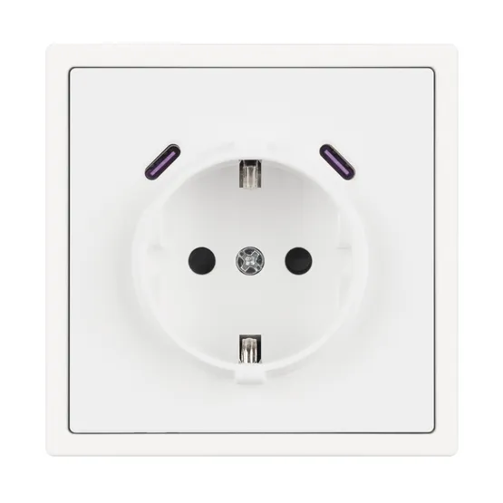 Фото #2 товара ARL NOBE Розетка зк со шторками с USB тип C+С софт-тач белый кварц SCT-MUCC-SFPL-WH (250V, 16A) (Arlight, -)
