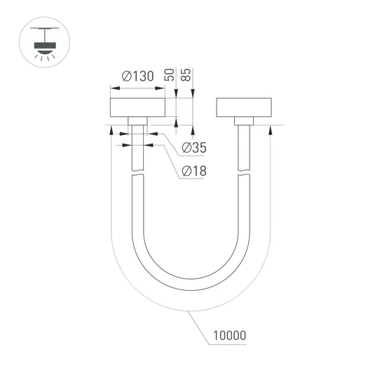 Фото #5 товара Светильник SP-TROPIC-SURFACE-R18-L10000-110W Warm3000 (GD, 360 deg, 230V) (Arlight, IP20 Пластик, 3 года)