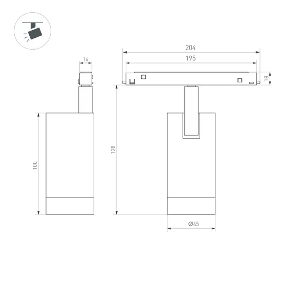 Фото #3 товара Светильник MAG-ORIENT-SPOT-R45-12W Warm3000 (WH, 36 deg, 48V) (Arlight, IP20 Металл, 5 лет)