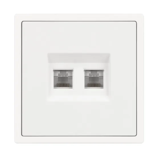 Фото #3 товара Механизм сдвоенной компьютерной розетки SCT-NOBE-MPC2-SFPL-WH (RJ-45, CAT6) (Arlight, Белый кварц)