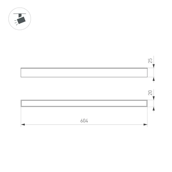Фото #7 товара Светильник MAG-FLAT-25-L600-18W Warm3000 (BK, 100 deg, 24V, DALI) (Arlight, IP20 Металл, 5 лет)