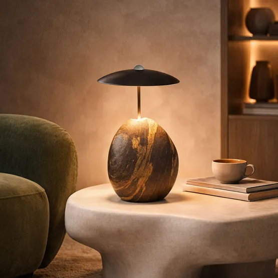 Фото #4 товара Светильник SP-UMANI-TAB-S25x34-6W Warm2700 (BK, 90 deg, 230V) (Arlight, IP20 Натуральный камень, 5 лет)