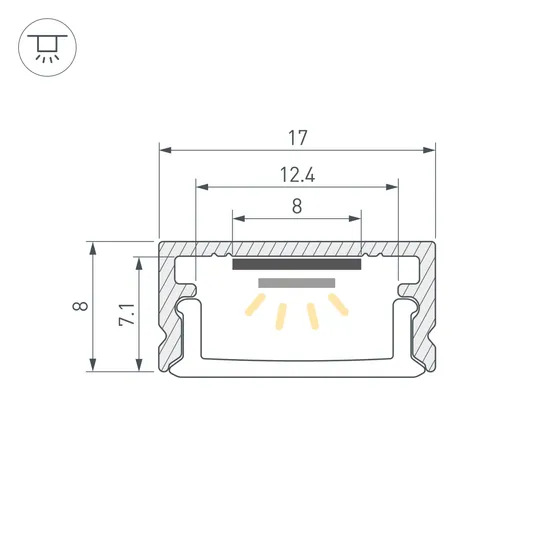 Фото #4 товара Набор для светодиодной подсветки ARL-KIT-SLIM-FC 24V Day4000 (14,4 W/m, IP20, 2m) (Arlight, Алюминий+пластик)
