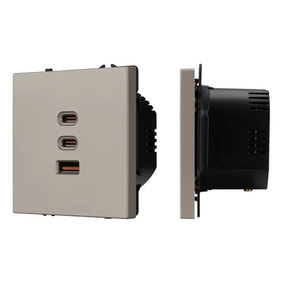 Фото #1 товара Механизм розетки с быстрой USB зарядкой SCT-NOBE-MUACC-SFPL-FC-CA (65W, QC3) (Arlight, -)