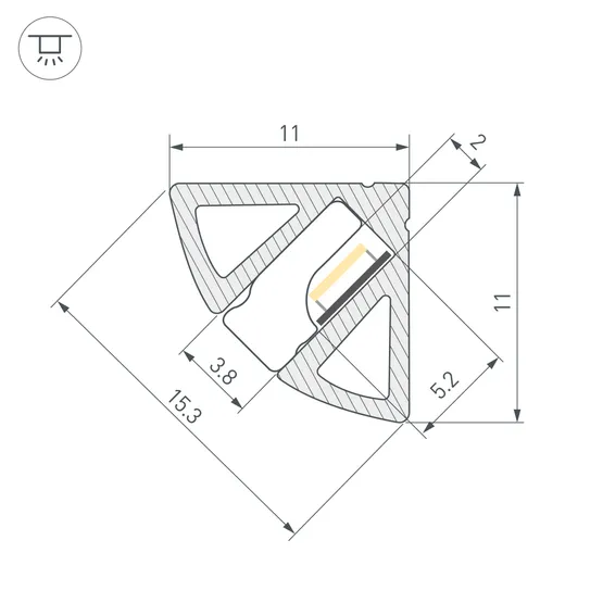 Фото #3 товара Профиль SL-KANT-H11-2000 ANOD BLACK (Arlight, Алюминий)