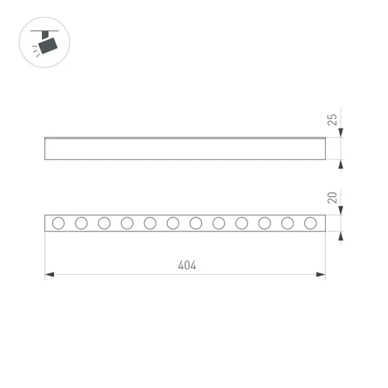 Фото #3 товара Светильник MAG-DOTS-25-L400-12W Warm3000 (WH, 30 deg, 24V) (Arlight, IP20 Металл, 5 лет)