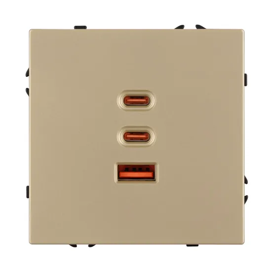 Фото #3 товара Механизм розетки с быстрой USB зарядкой SCT-NOBE-MUACC-SFPL-FC-GD (65W, QC3) (Arlight, -)