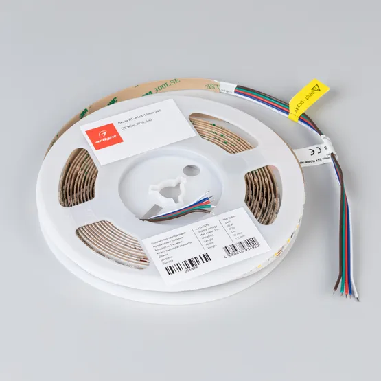 Фото #6 товара Светодиодная лента RT-A168-10mm 24V RGBW-Warm (20 W/m, IP20, 5m) (Arlight, высок.эфф.150 лм/Вт)