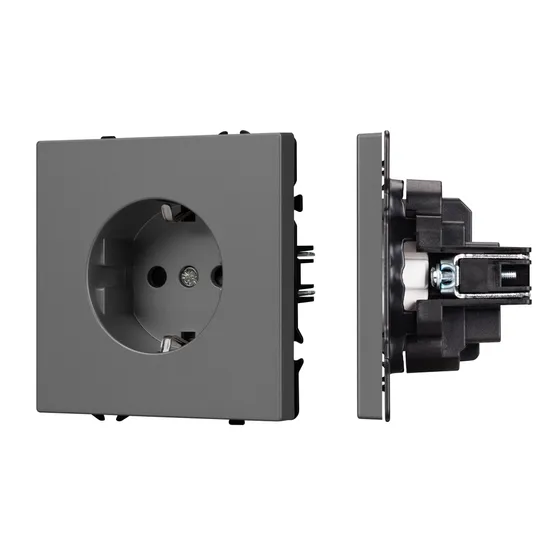 Фото #1 товара Механизм электрической розетки SCT-NOBE-MEU1-SFPL-GR (230V, 16A) (Arlight, -)