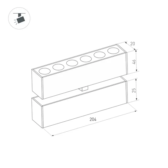 Фото #8 товара Светильник MAG-DOTS-FOLD-25-S200-6W Warm3000 (BK, 30 deg, 24V) (Arlight, IP20 Металл, 5 лет)