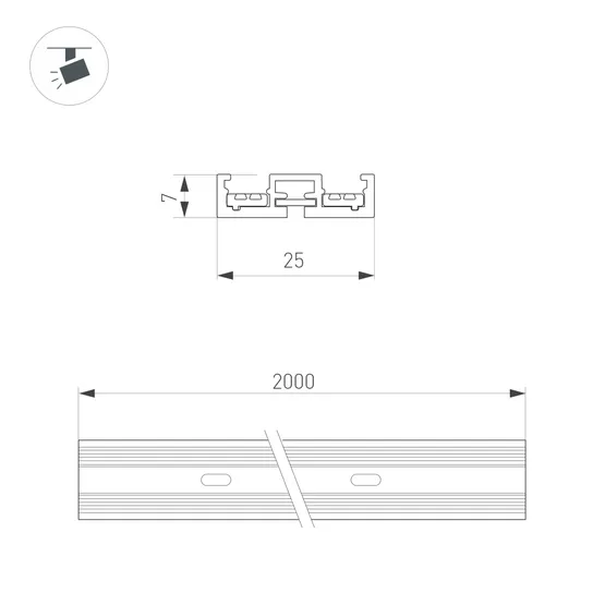 Фото #2 товара Трек MAG-VIBE-TRACK-257-2000 (BK-BK) (Arlight, IP20 Металл, 5 лет)