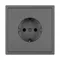 Минифото #2 товара Механизм электрической розетки SCT-NOBE-MEU1-SFPL-GR (230V, 16A) (Arlight, Серый базальт)